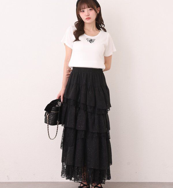  「ストーン付ワンポイント刺繍ロゴTee」|プルオーバー|