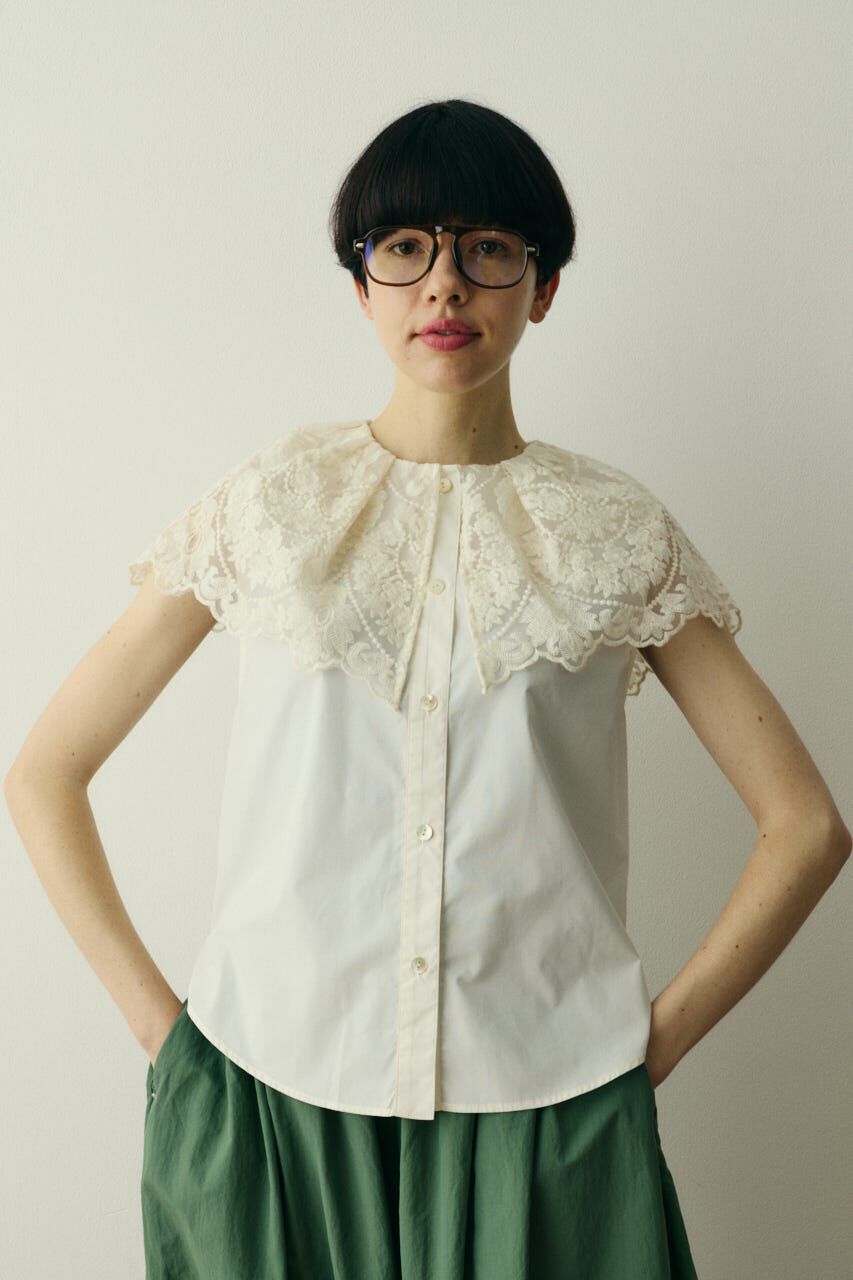 HeRIN.CYE「Lace cape blouse」|シャツ・ブラウス|