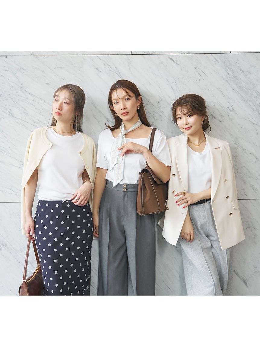 LILY BROWN Lingerie「骨格タイプ別カップインTシャツ【ストレート】（接触冷感）」|Tシャツ・カットソー|