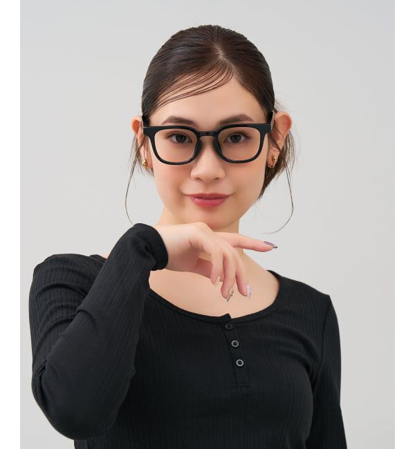  「ウェリントン型 メガネ | 軽量 伊達めがね・度付き ユニセックス Zoff  レンズ交換券付」|メガネ|ブラック