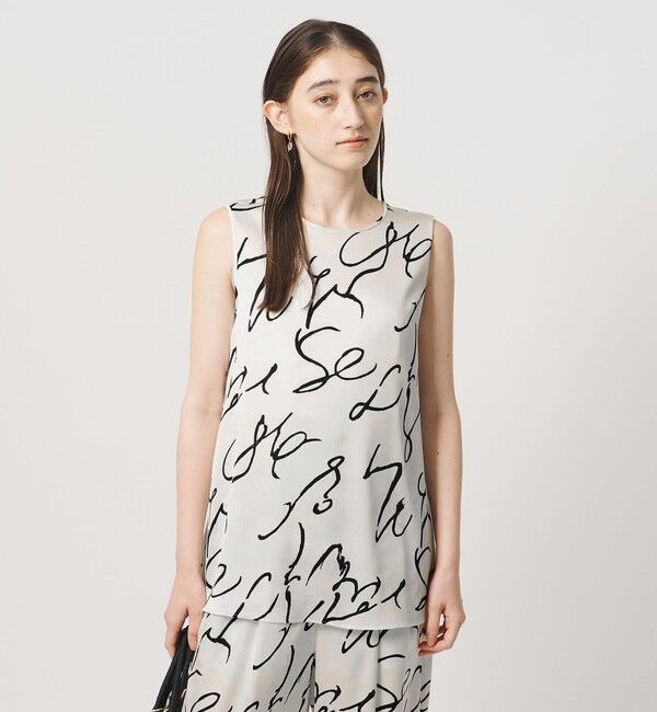UNITED ARROWS「アブストラクト プリント ブラウス」|シャツ・ブラウス|OFF WHITE