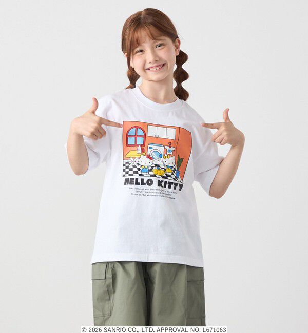 SHIPS any「Hello Kitty &times; SHIPS any: ハローキティ プリント TEE <KIDS>」|Tシャツ・カットソー|ホワイト系2