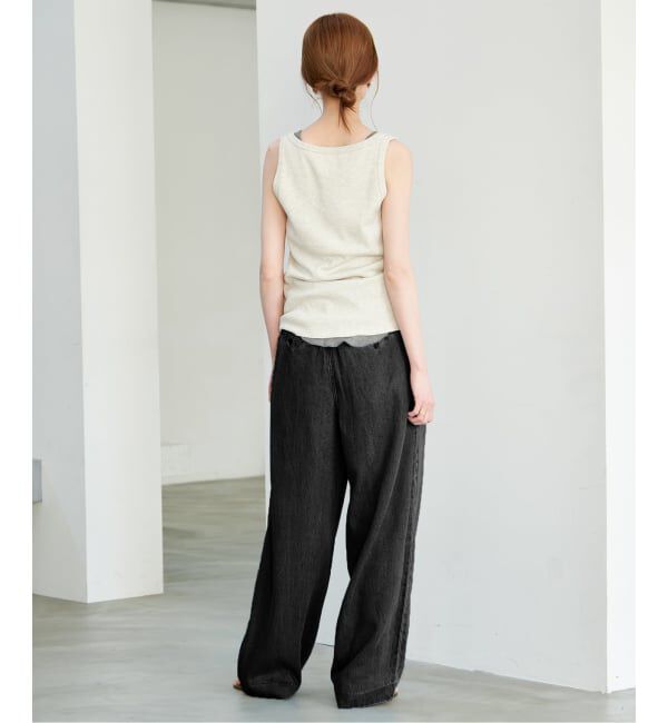 SLOBE IENA「LE DENIM DRAW WAISTバギーパンツ」|デニム|