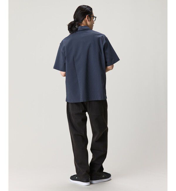 LACOSTE「オーバーサイズ シアサッカーオープンカラーシャツ」|シャツ・ブラウス|