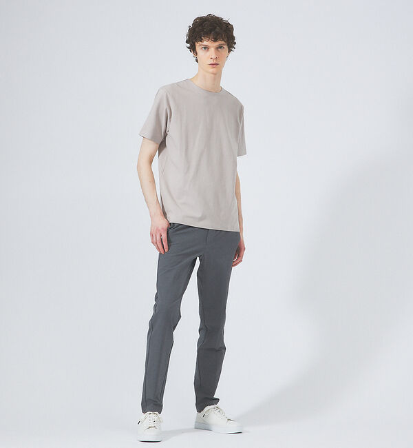 ABAHOUSE「【ノンストレス】定番 / COTTON LYCRA 圧着 クルーネック 半袖 T」|Tシャツ・カットソー|