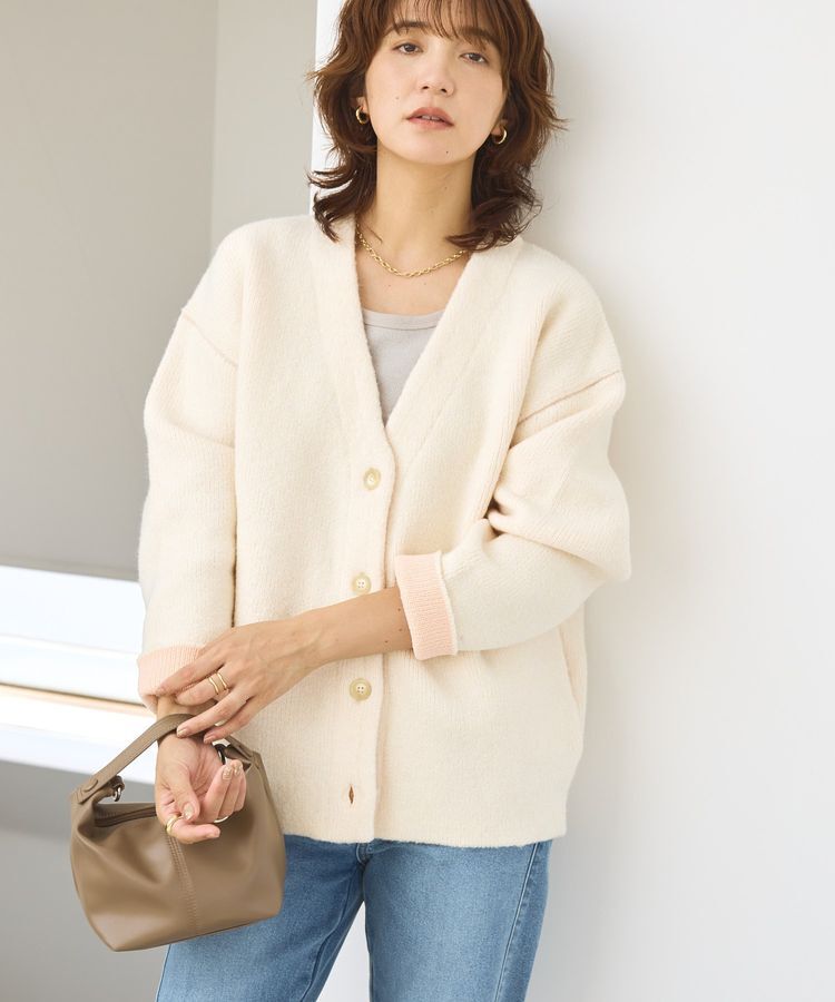 AMERICAN HOLIC「VネックWフェイスニットカーディガン【WEB限定カラー有り】」|カーディガン|Ivory