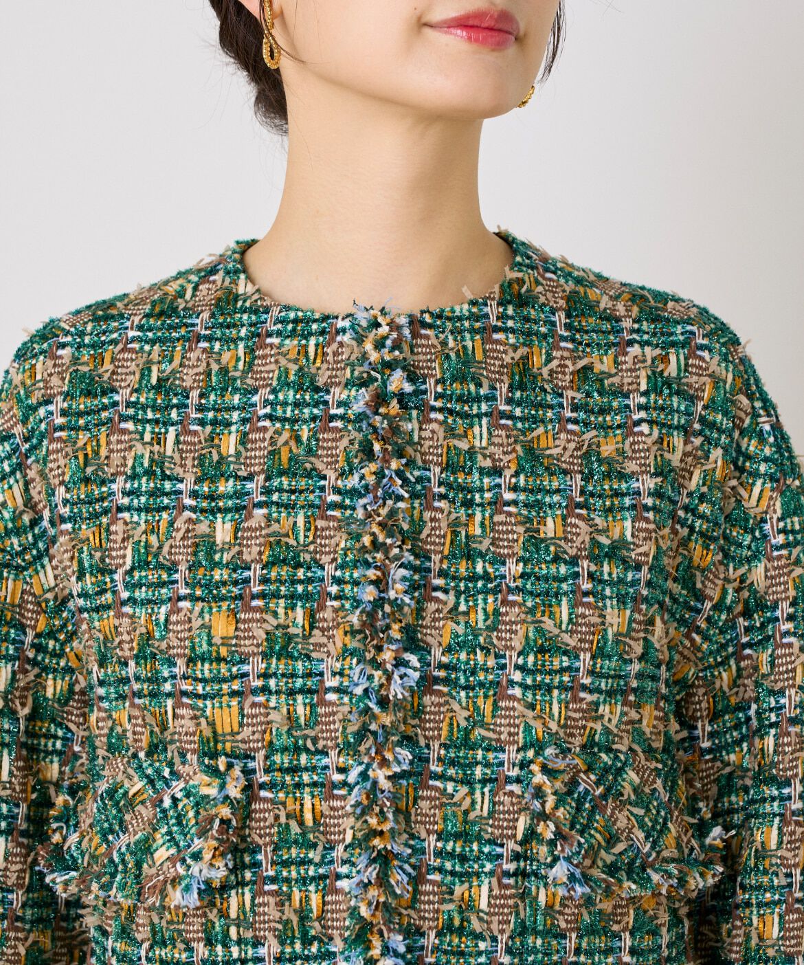 la veille by SUPERIOR CLOSET「《大きいサイズ》LINTONノーカラージャケット」|ノーカラージャケット|
