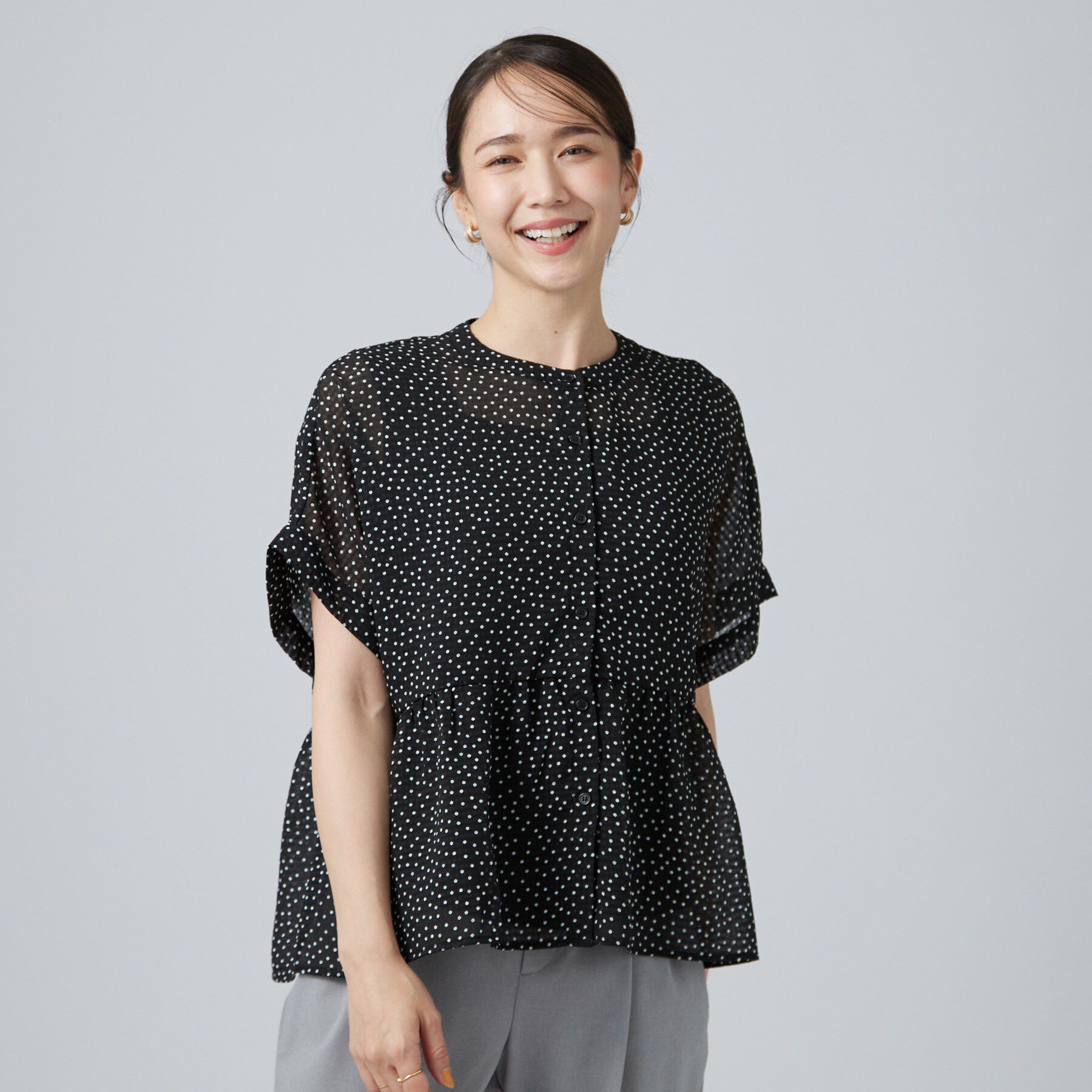 SHOO･LA･RUE「2WAYシアーペプラムブラウス」|シャツ・ブラウス|