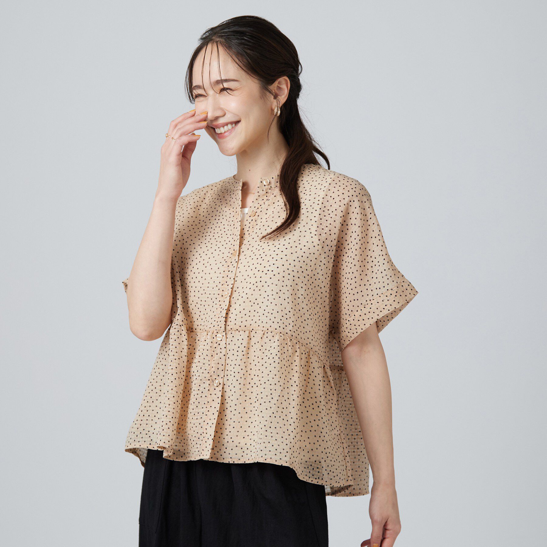 SHOO･LA･RUE「2WAYシアーペプラムブラウス」|シャツ・ブラウス|