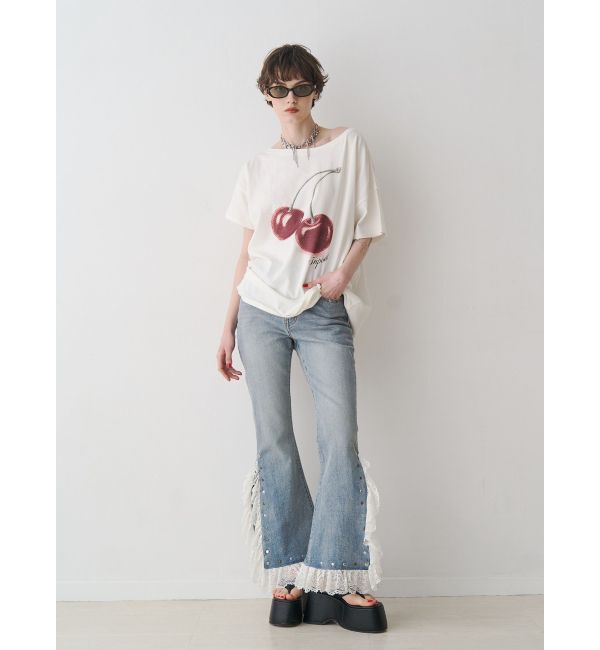 jouetie「チェリーワンショルルーズTシャツ」|Tシャツ・カットソー|