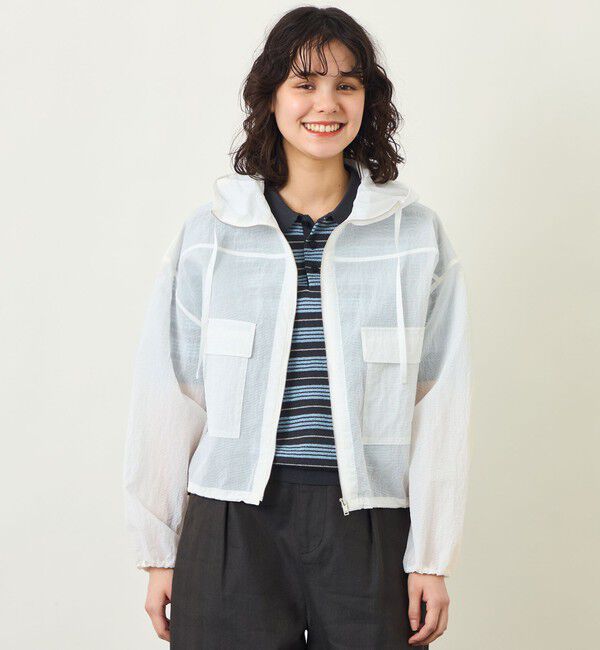 MACKINTOSH PHILOSOPHY「GREY LABEL シアーフーデッドブルゾン」|ブルゾン・スタジャン|ホワイト