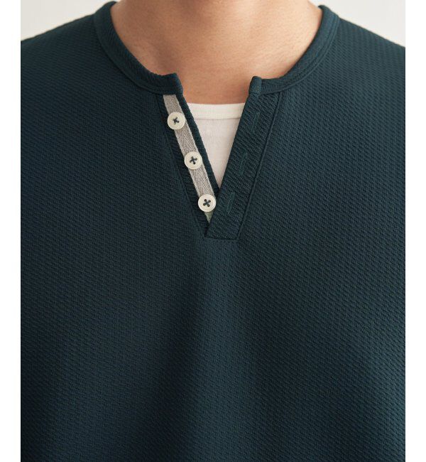 ikka「【接触冷感】フェイクヘンリーネックTシャツ」|Tシャツ・カットソー|