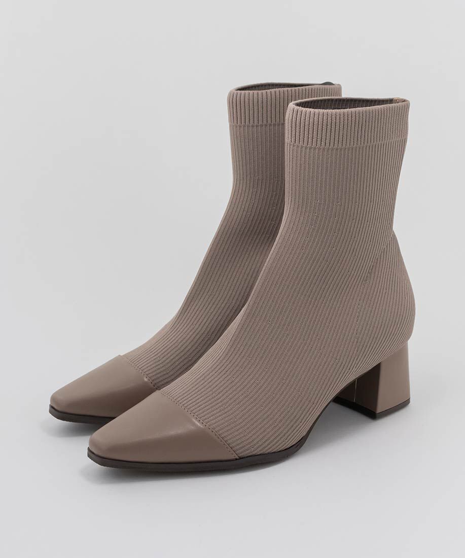  「【SUSTAINABLE】ベーシックニットブーツ」|ショートブーツ|
