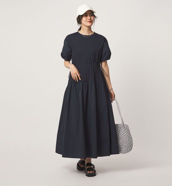 UNITED ARROWS green label relaxing「タフタ ドッキング ワンピース」|ワンピース|NAVY