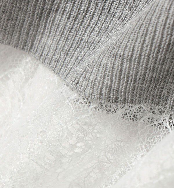 quaranciel「《予約》quaranciel:〈手洗い可能〉レース ヘム Vネック ポンチョ ニット カーディガン」|カーディガン|