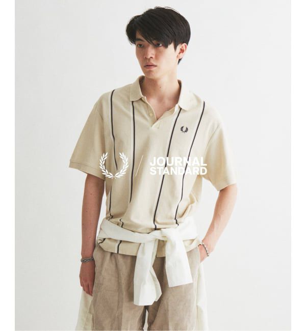 JOURNAL STANDARD「FRED PERRY / フレッドペリー 別注 ストライプ ピケ ポロシャツ」|ポロシャツ|ナチュラル