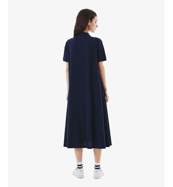 LACOSTE「鹿の子地マキシ丈ドレス ポロワンピース フレア Iライン」|ワンピース|