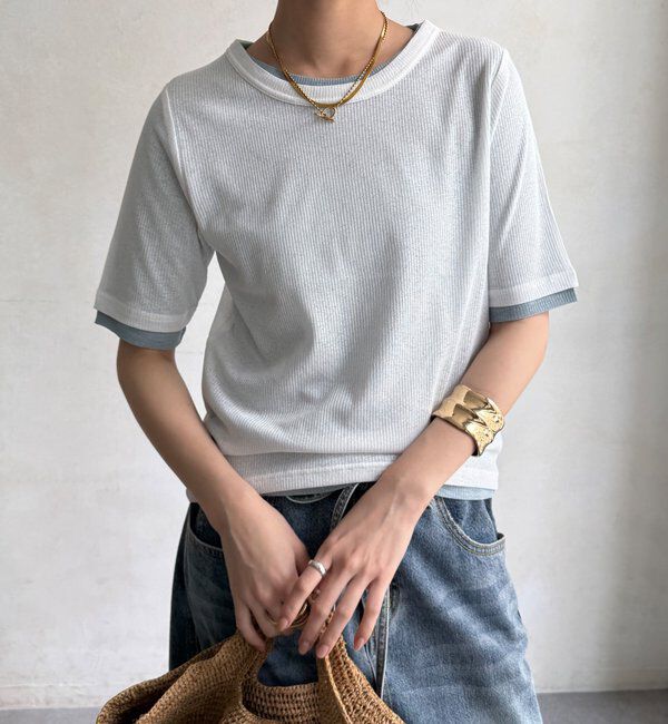  「【WEB限定】2枚setシアーテレコTEE」|Tシャツ・カットソー|