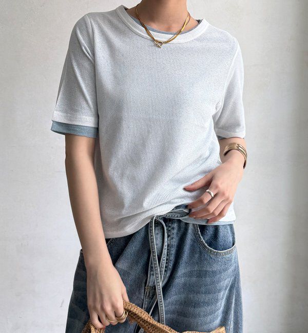  「【WEB限定】2枚setシアーテレコTEE」|Tシャツ・カットソー|
