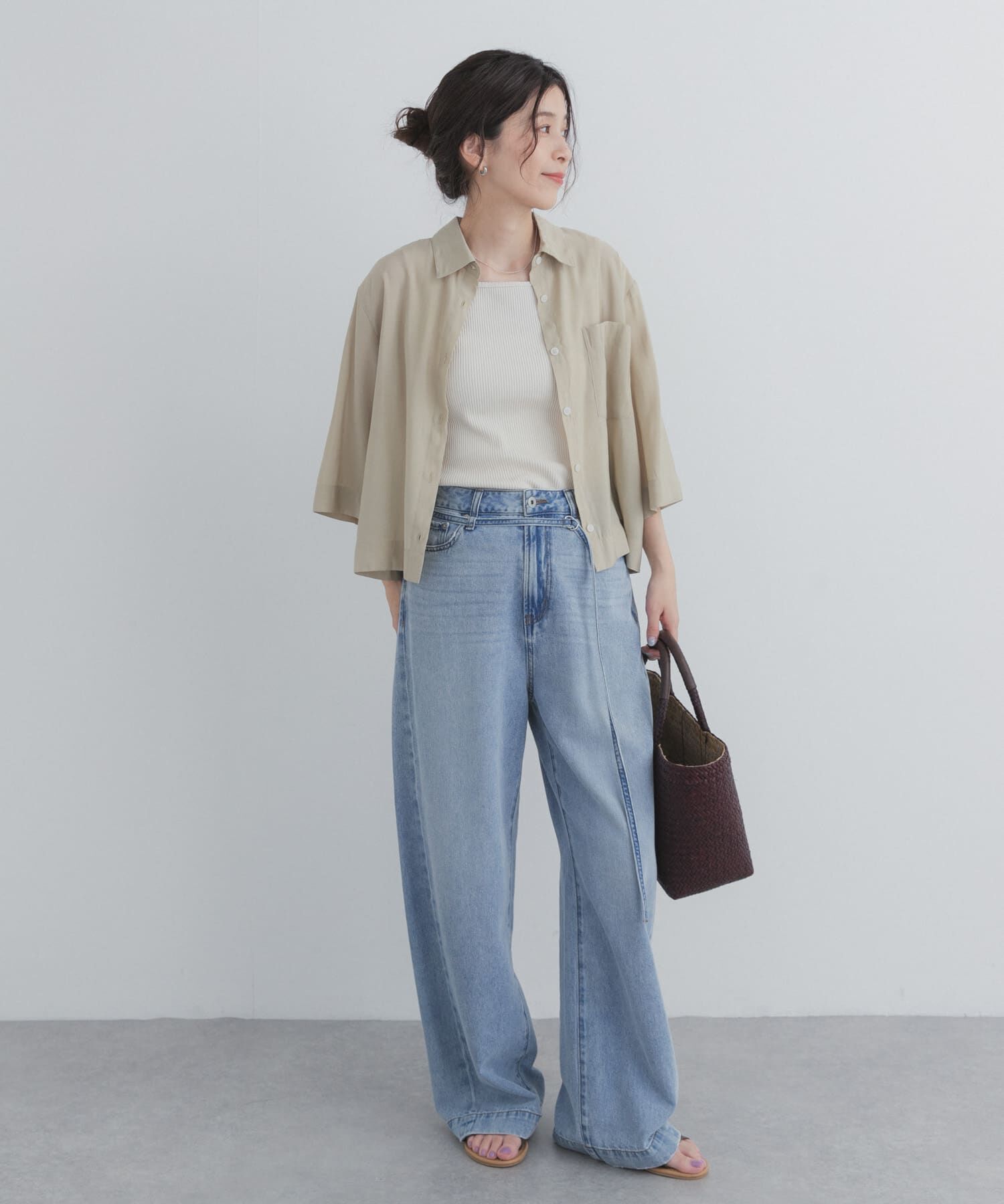 URBAN RESEARCH DOORS「ハーフスリーブショートシャツ」|シャツ・ブラウス|