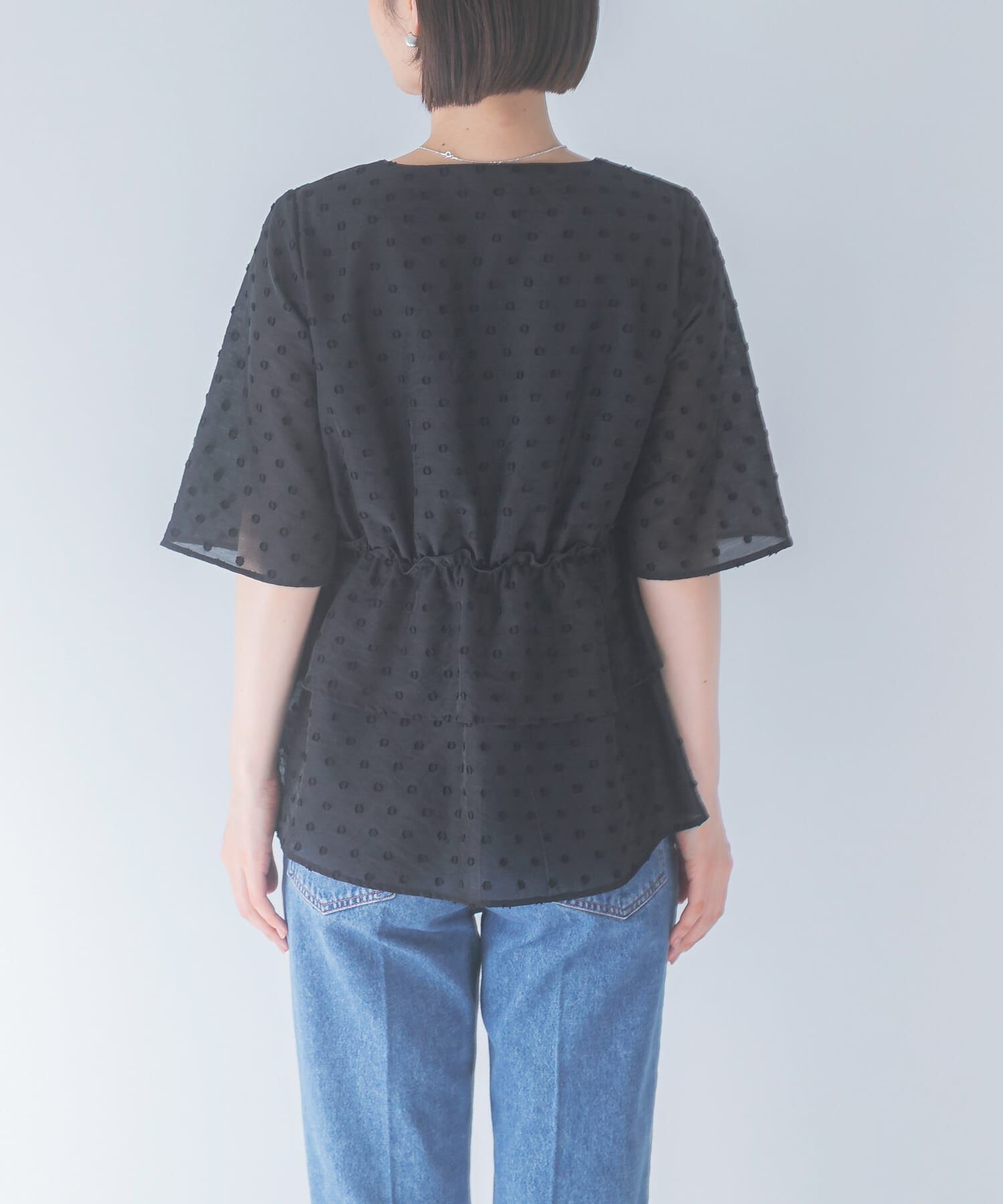 URBAN RESEARCH ROSSO「『WEB限定』ジャガードペプラムブラウス」|シャツ・ブラウス|
