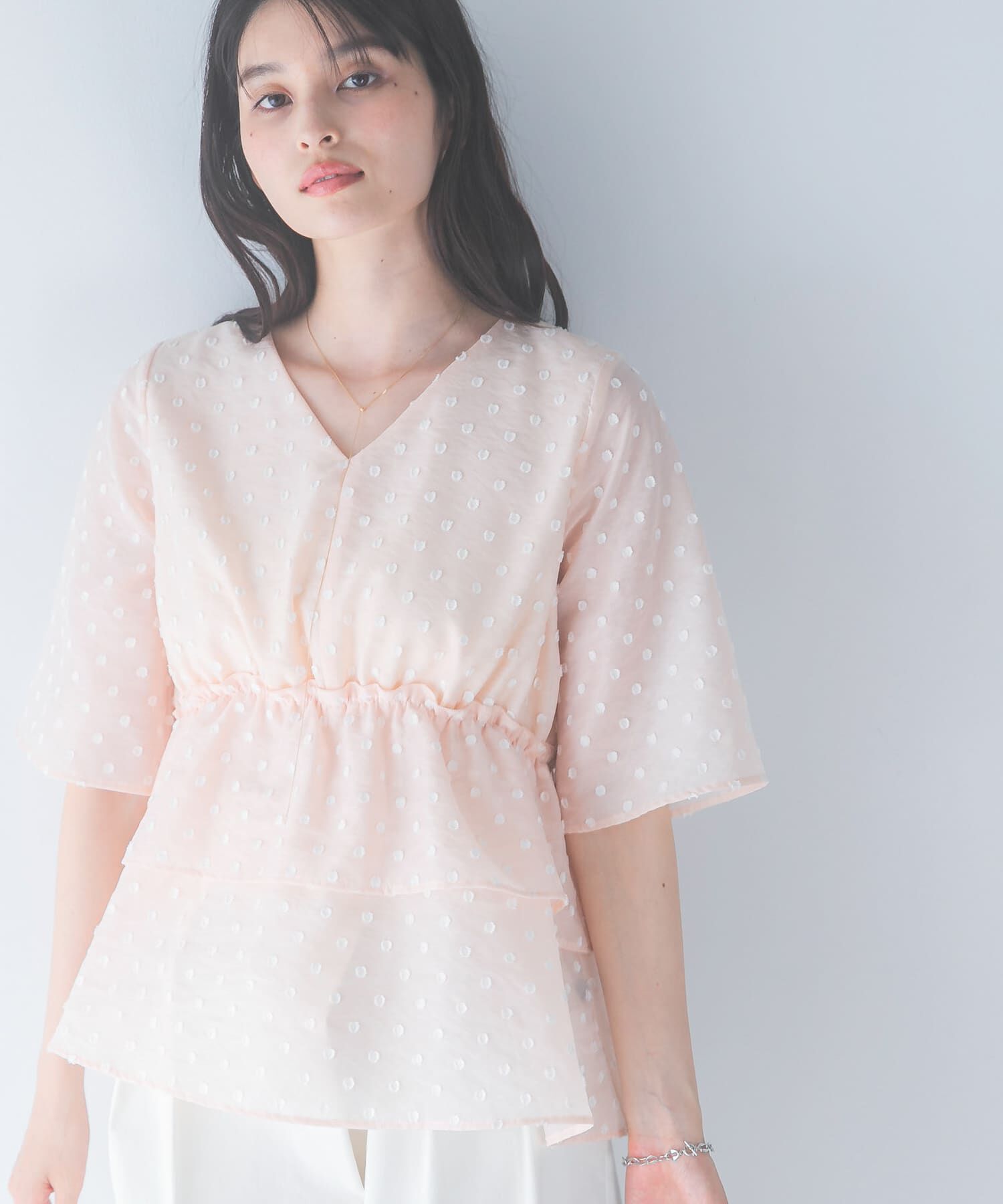 URBAN RESEARCH ROSSO「『WEB限定』ジャガードペプラムブラウス」|シャツ・ブラウス|