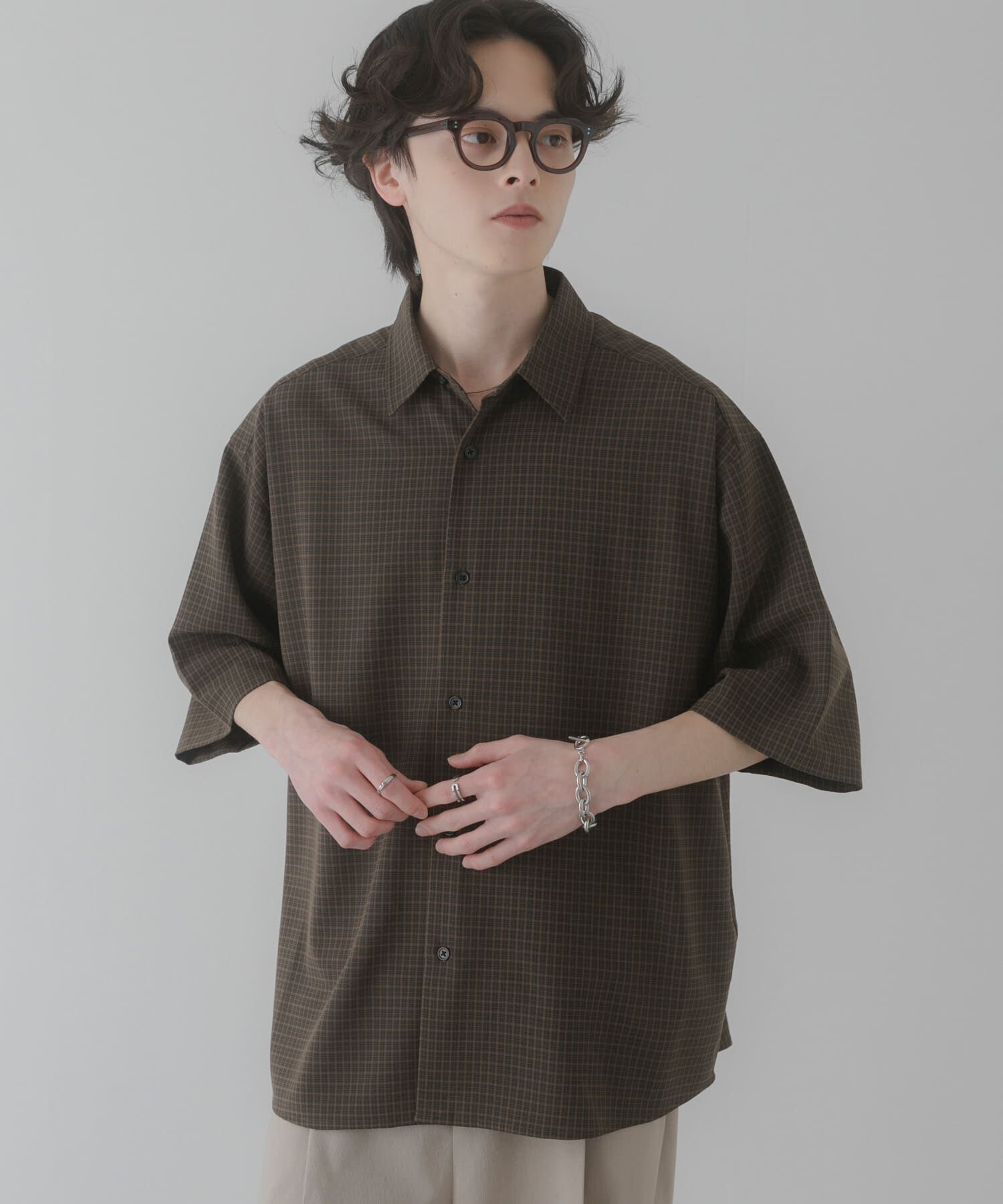 SENSE OF PLACE by URBAN RESEARCH「『ﾕﾆｾｯｸｽ』ﾏｲｸﾛﾁｪｯｸｴｸｽﾄﾗﾙｰｽﾞｼｮｰﾄｽﾘｰﾌ 」|シャツ・ブラウス|