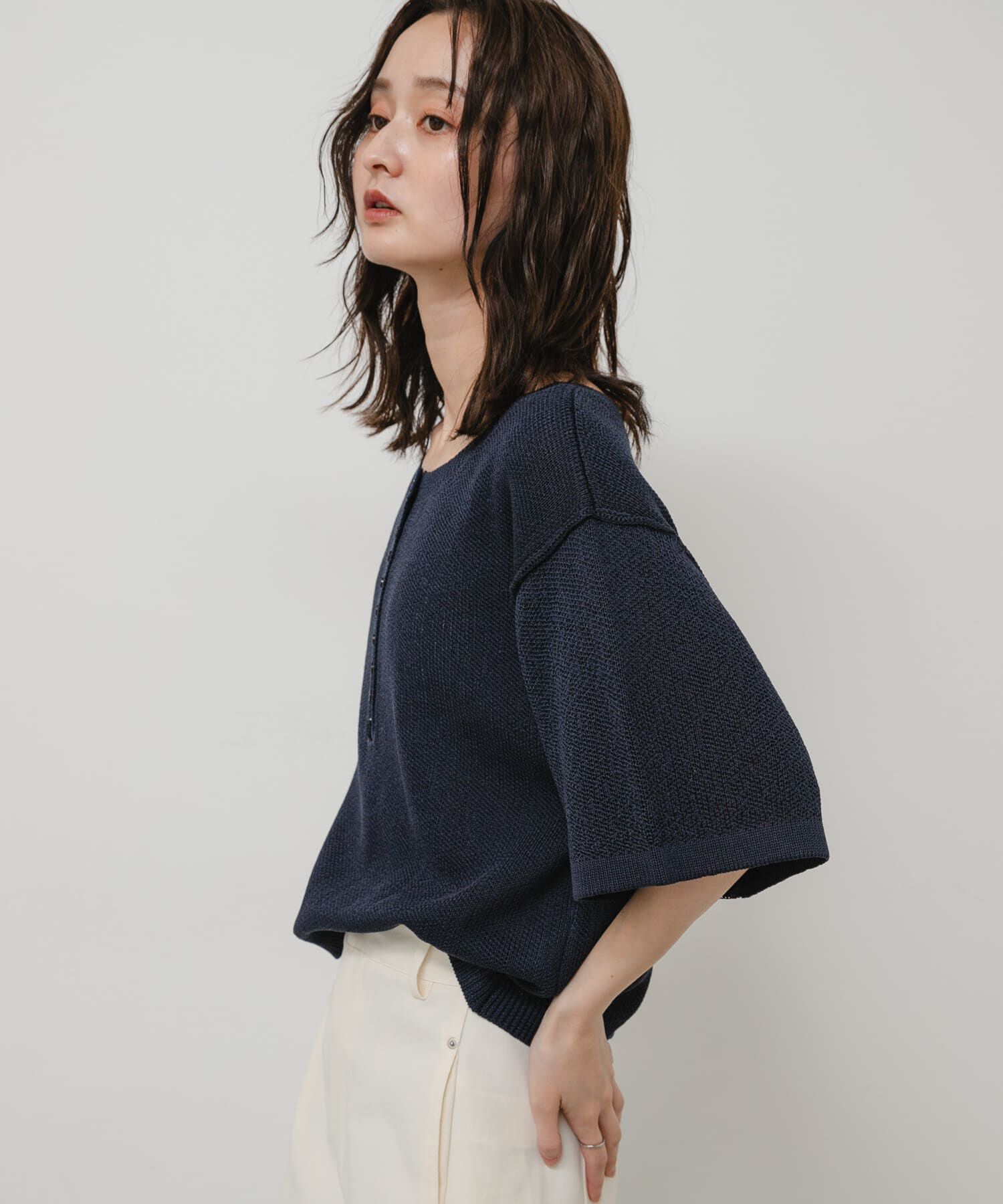 SENSE OF PLACE by URBAN RESEARCH「『洗濯可』ヘンリーネックルーズセーター」|ニット・セーター|