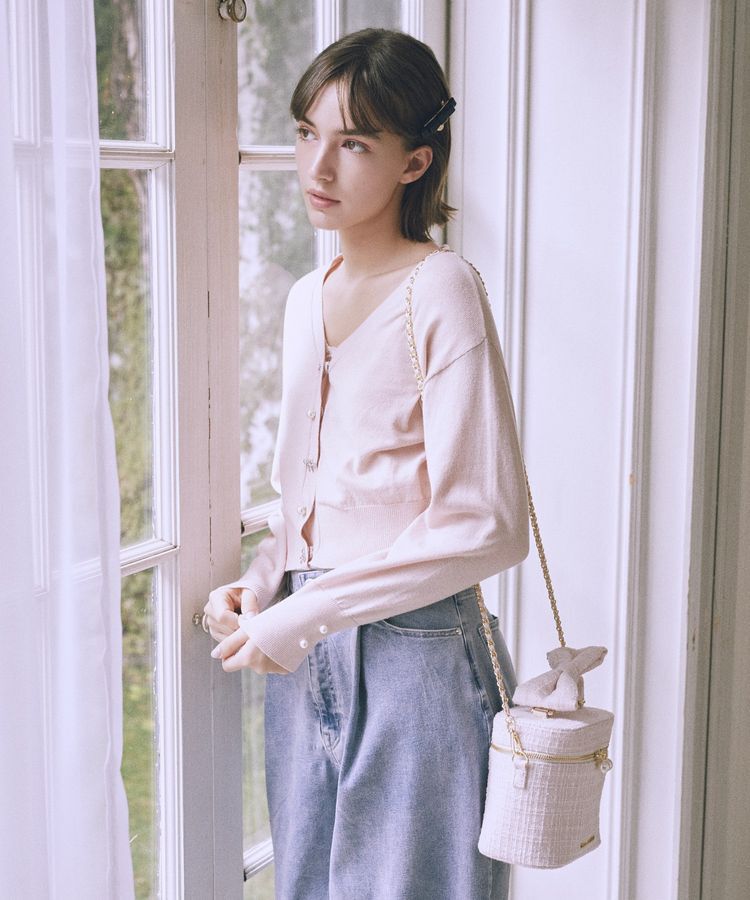Maison de FLEUR「【2Way】ツイードキューブショルダーバッグ」|ハンドバッグ|