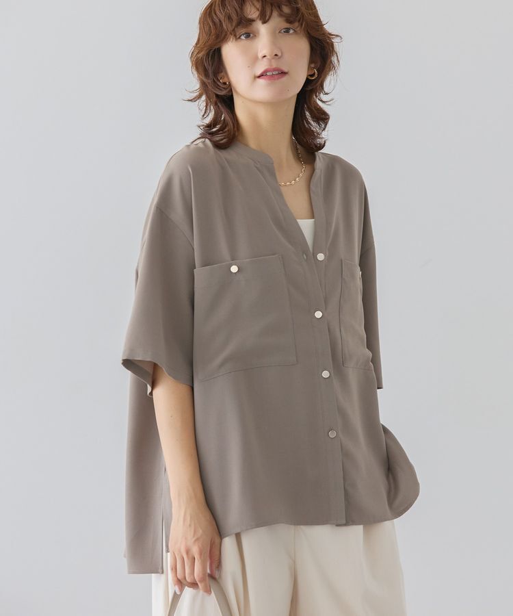 AMERICAN HOLIC「【WEB限定】ミリタリーWポケットスキッパーシャツ」|シャツ・ブラウス|Gray Beige