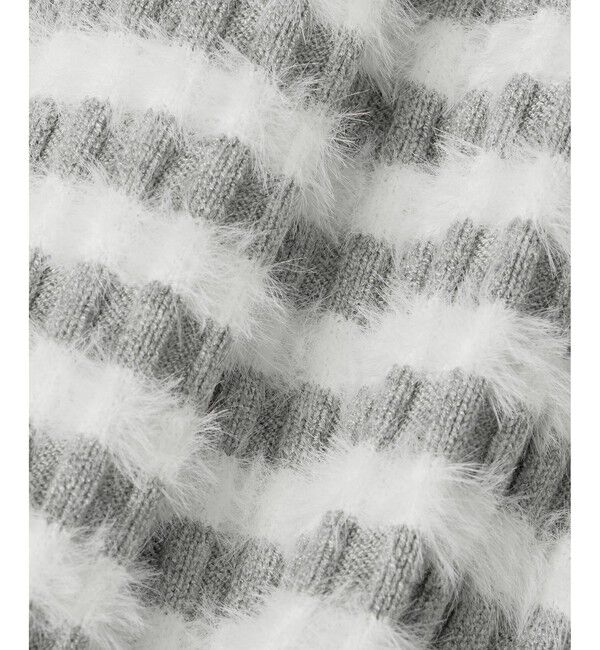 LOULOU WILLOUGHBY「WEB限定 フェザーボーダーキーネックカーディガン」|カーディガン|