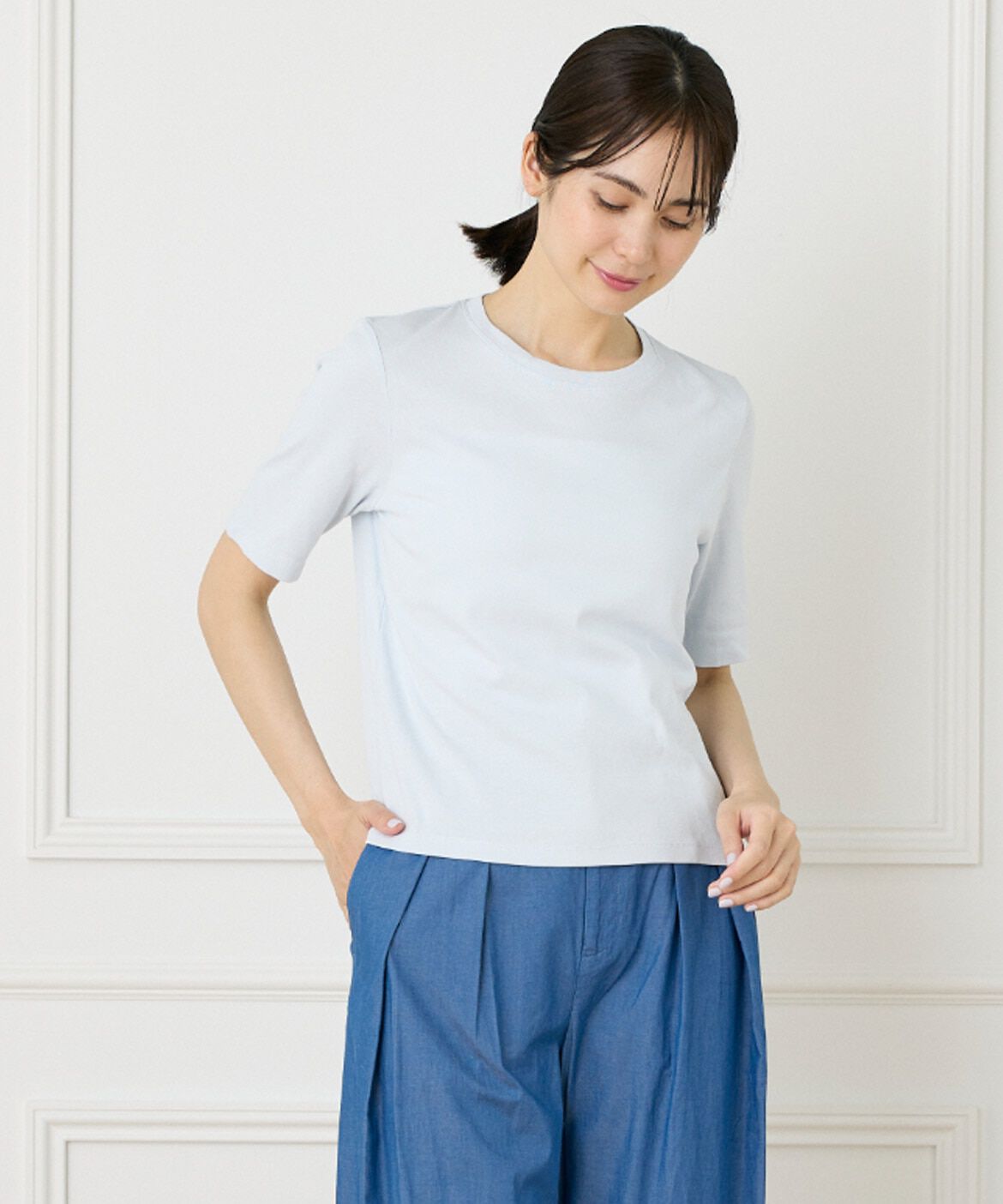 DAY by DAY it&rsquo;s international「ベーシッククルーネックTシャツ《スビン綿MIXフライス》」|Tシャツ・カットソー|サックス3