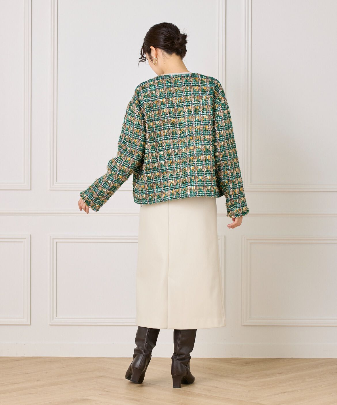 la veille by SUPERIOR CLOSET「《大きいサイズ》LINTONノーカラージャケット」|ノーカラージャケット|