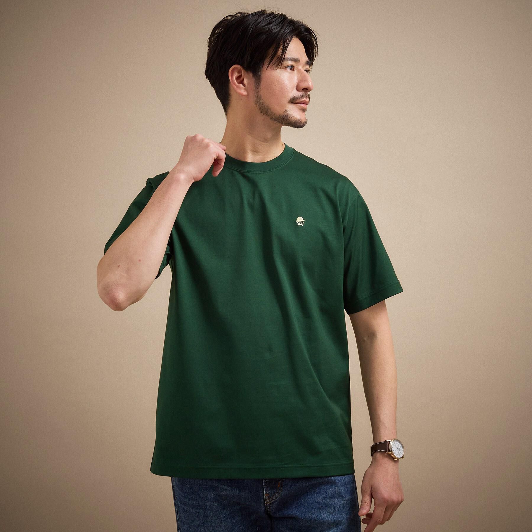 TAKEO KIKUCHI「【日本製】ワンポイント刺繍 半袖Tシャツ」|Tシャツ・カットソー|グリーン(024)