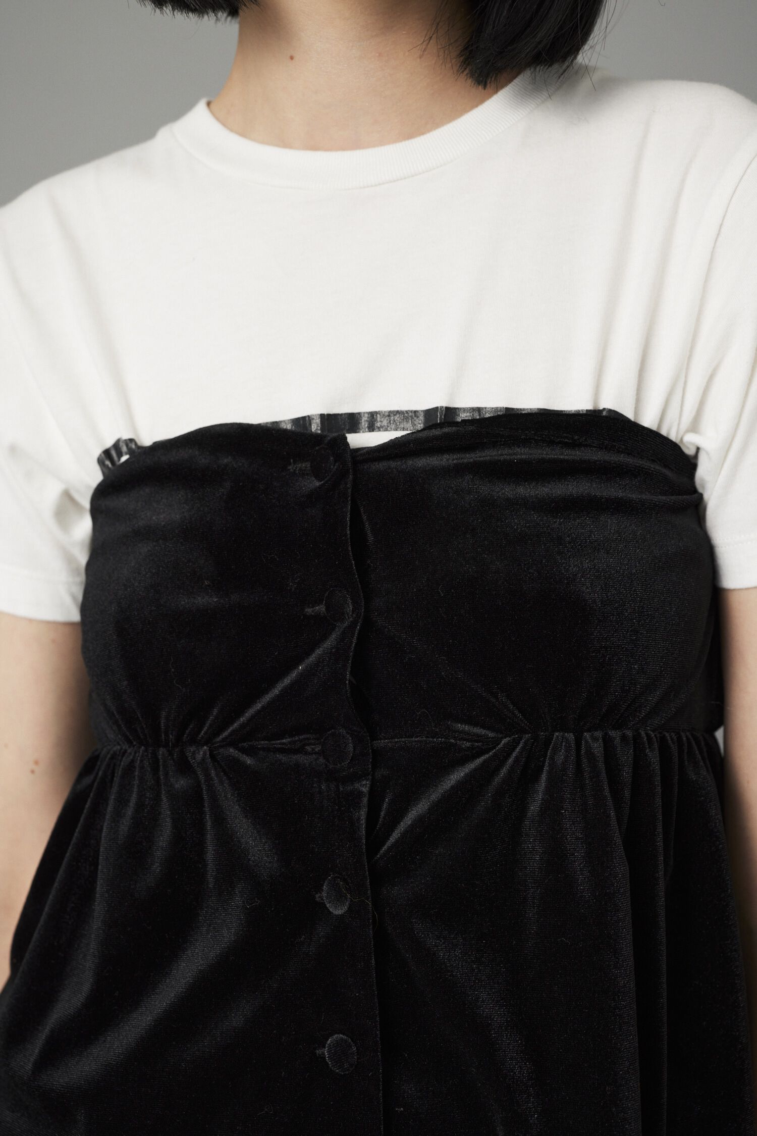 HeRIN.CYE「velour bare top」|チューブトップ|