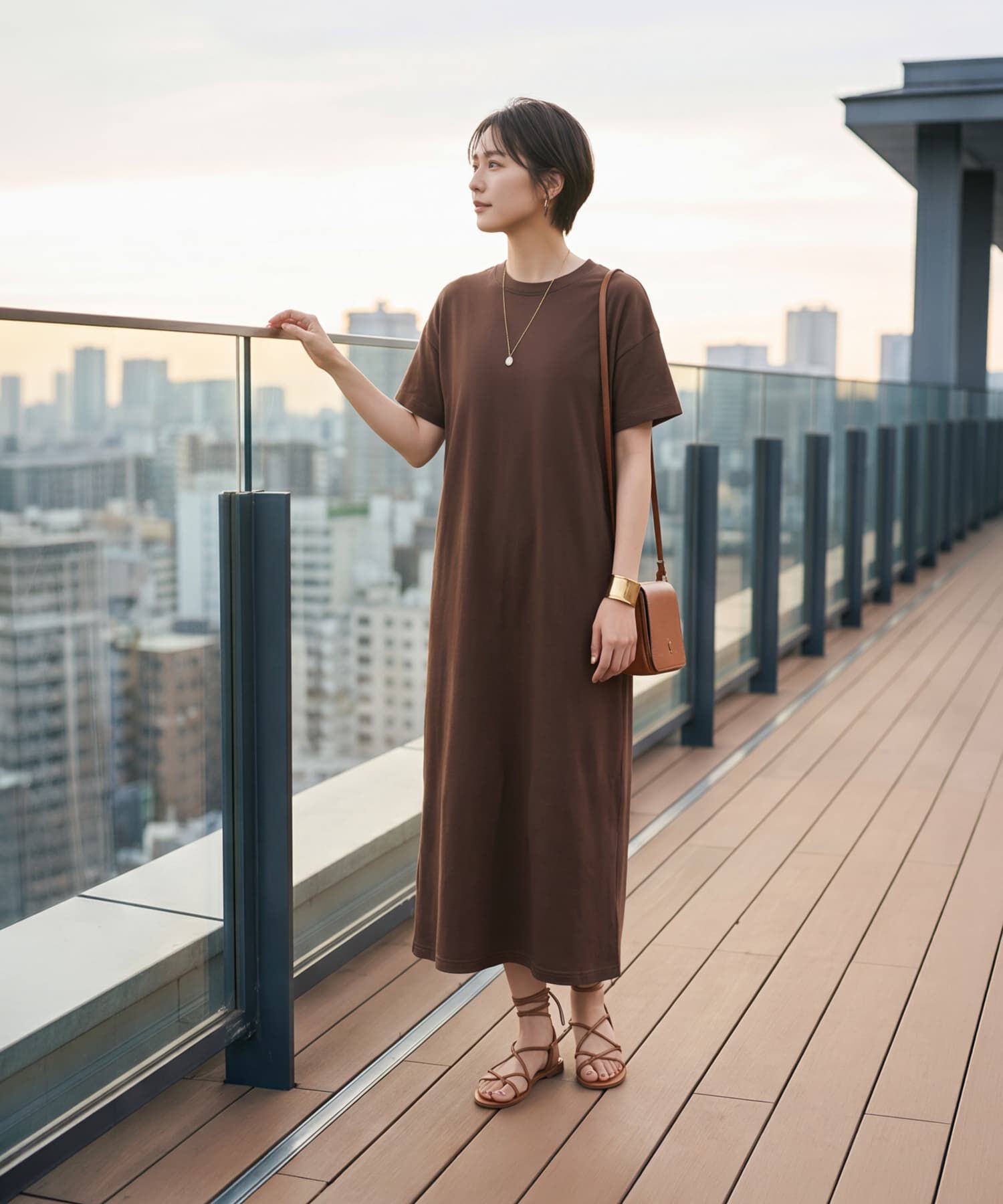 STYLE DELI「【DELI by】ゆるシルエット半袖ロングTシャツワンピース」|ワンピース|