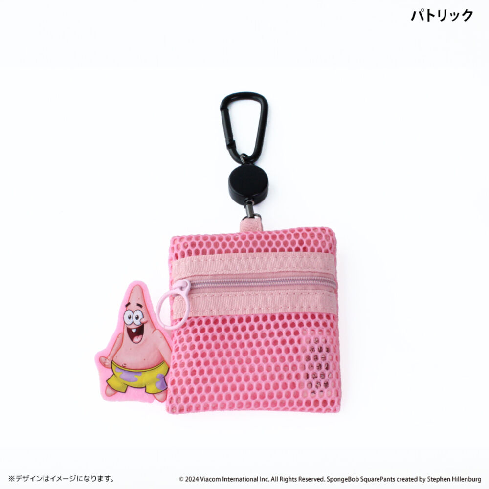 BACKYARD FAMILY「スポンジボブ グッズ 通販 スポンジ・ボブ メッシュポーチ リール付き ポーチ 小さめ ミニポーチ」|ポーチ|その他1
