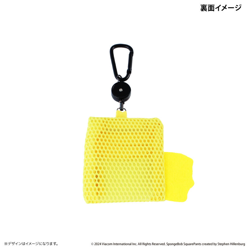 BACKYARD FAMILY「スポンジボブ グッズ 通販 スポンジ・ボブ メッシュポーチ リール付き ポーチ 小さめ ミニポーチ」|ポーチ|