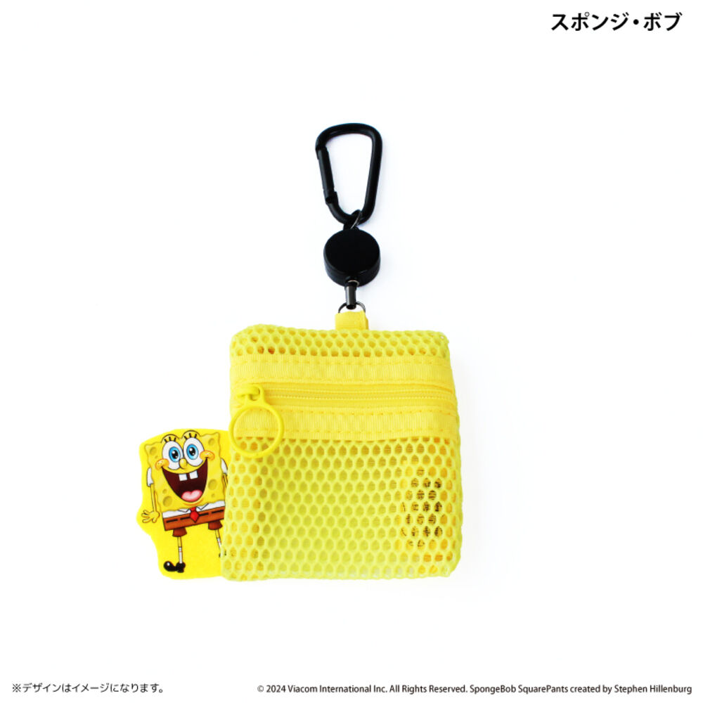 BACKYARD FAMILY「スポンジボブ グッズ 通販 スポンジ・ボブ メッシュポーチ リール付き ポーチ 小さめ ミニポーチ」|ポーチ|その他2