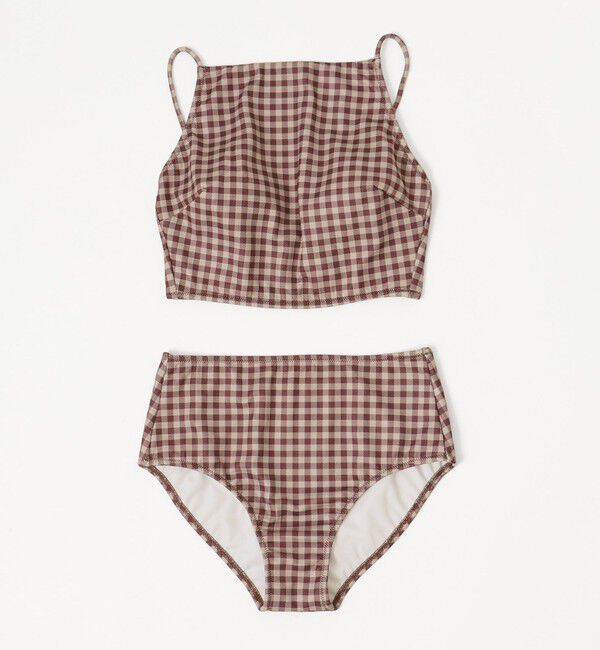 UNITED ARROWS green label relaxing「ハイネック ビスチェ&ショーツ チェック柄 A スイムウェア / 水着」|スポーツ|