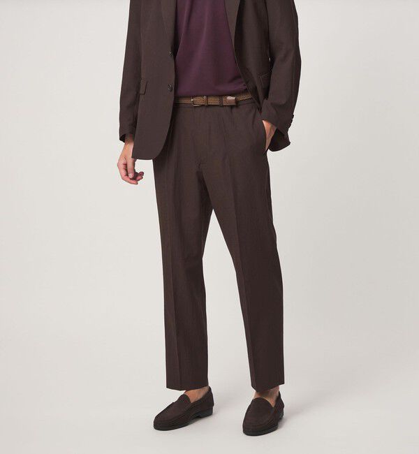 UNITED ARROWS green label relaxing「A+ air ポリエステル 空羽 リラックス イージー 1プリーツ スラックス セットパンツ -吸水速乾・通気性-」|スラックス|DK.BROWN