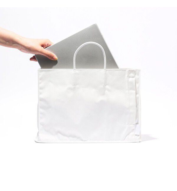 bPr BEAMS「ROOTOTE / RO.A4-ワイド.TOFU-3B スクエア トート」|ポーチ|WHITE