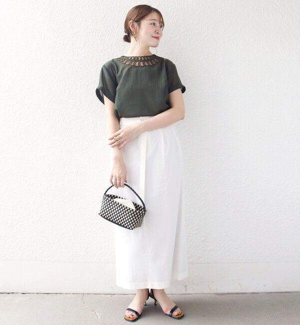 SHIPS for women「《一部追加予約》〈手洗い可能〉襟 刺繍 デザイン ヴィンテージ スパン ブラウス」|シャツ・ブラウス|