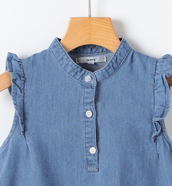 SHIPS KIDS「SHIPS KIDS:100～130cm /〈接触冷感〉ドライメッシュ デニム ワンピース」|ワンピース|