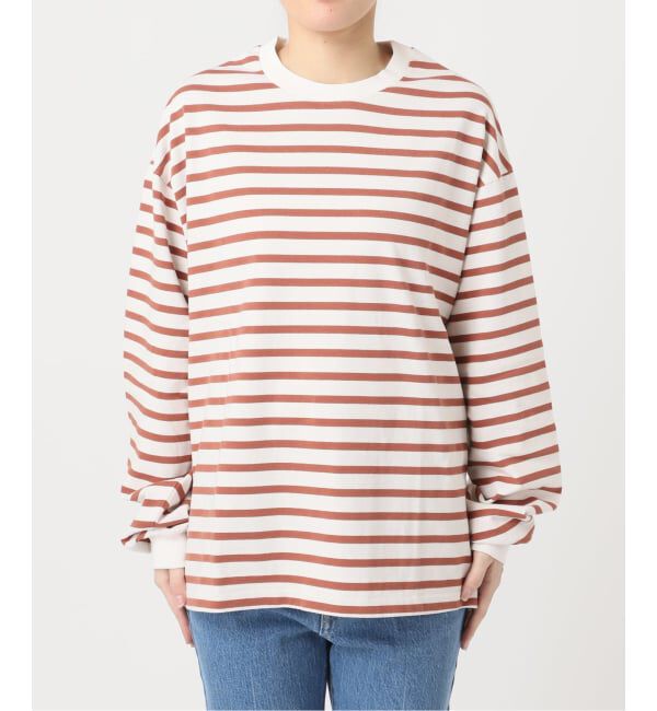 OUTDOOR PRODUCTS Usual Things「コットンボーダークルーネックワイドTEE」|Tシャツ・カットソー|