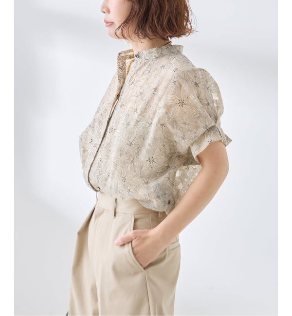 journal standard L'essage「IPEKERフラワー/無地タックスリーブシャツ」|シャツ・ブラウス|