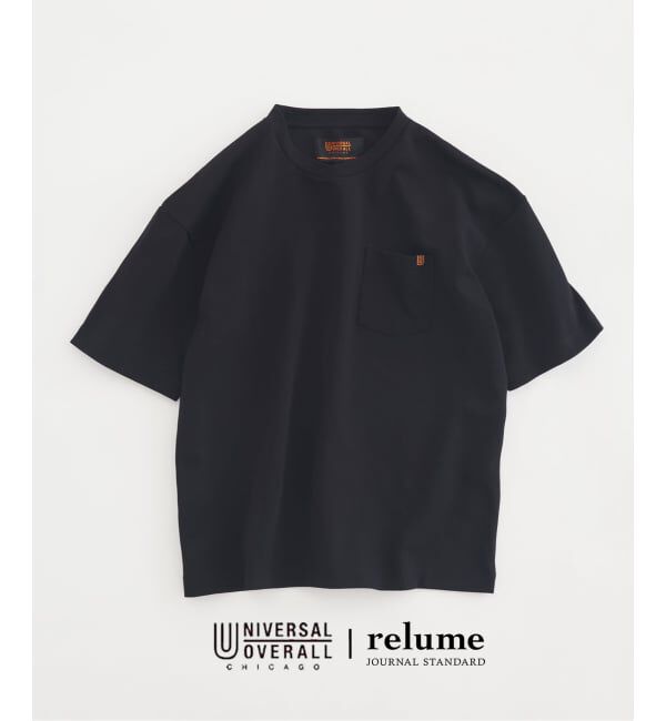 JOURNAL STANDARD relume「《追加予約》UNIVERSAL OVERALL 別注 ブラックラベル ポンチTシャツ」|Tシャツ・カットソー|ブラック