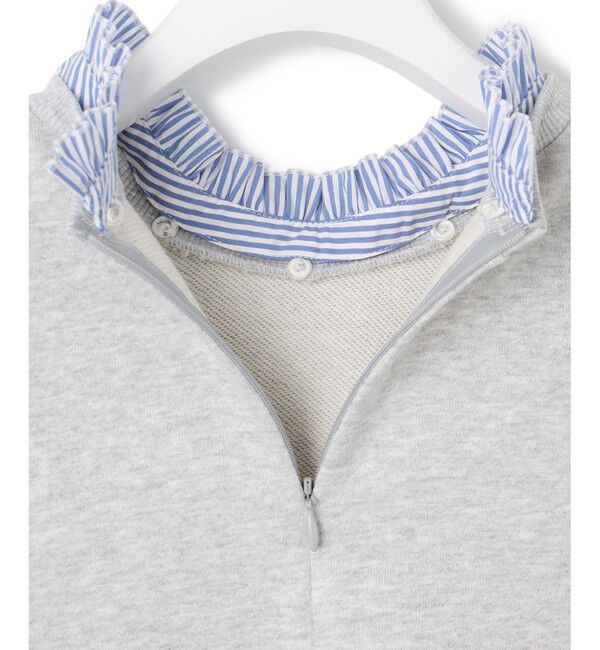 23区「【洗える】クリアコットンテリー ストライプフリル スウェット」|Tシャツ・カットソー|
