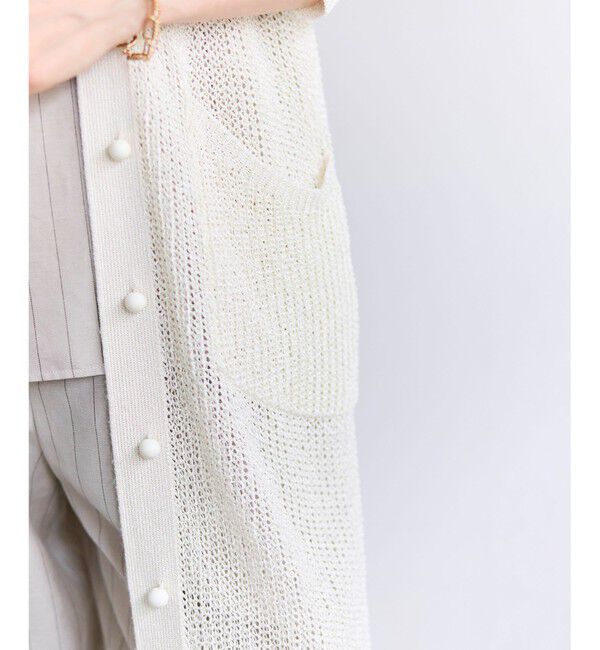 BEIGE,「【ロングセラー・新色追加】OPTICAL / ペーパーヤーンシアーロングカーディガン」|カーディガン|