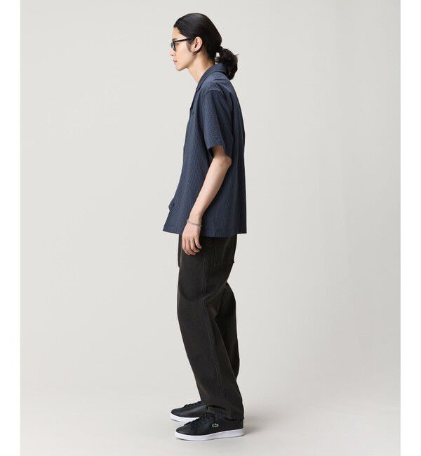 LACOSTE「オーバーサイズ シアサッカーオープンカラーシャツ」|シャツ・ブラウス|
